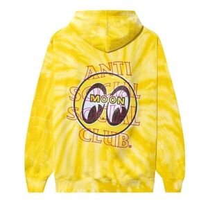 Anti Social Social Club Hoodie Moon Collection Men’s Unisex Large Yellow Tie Dye